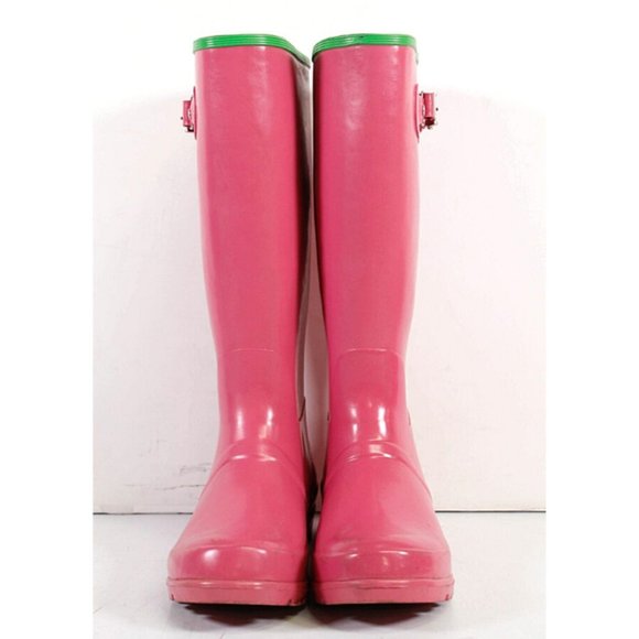 Polo Ralph Lauren Pink Green Rain Boots 6 - Picture 3 of 11